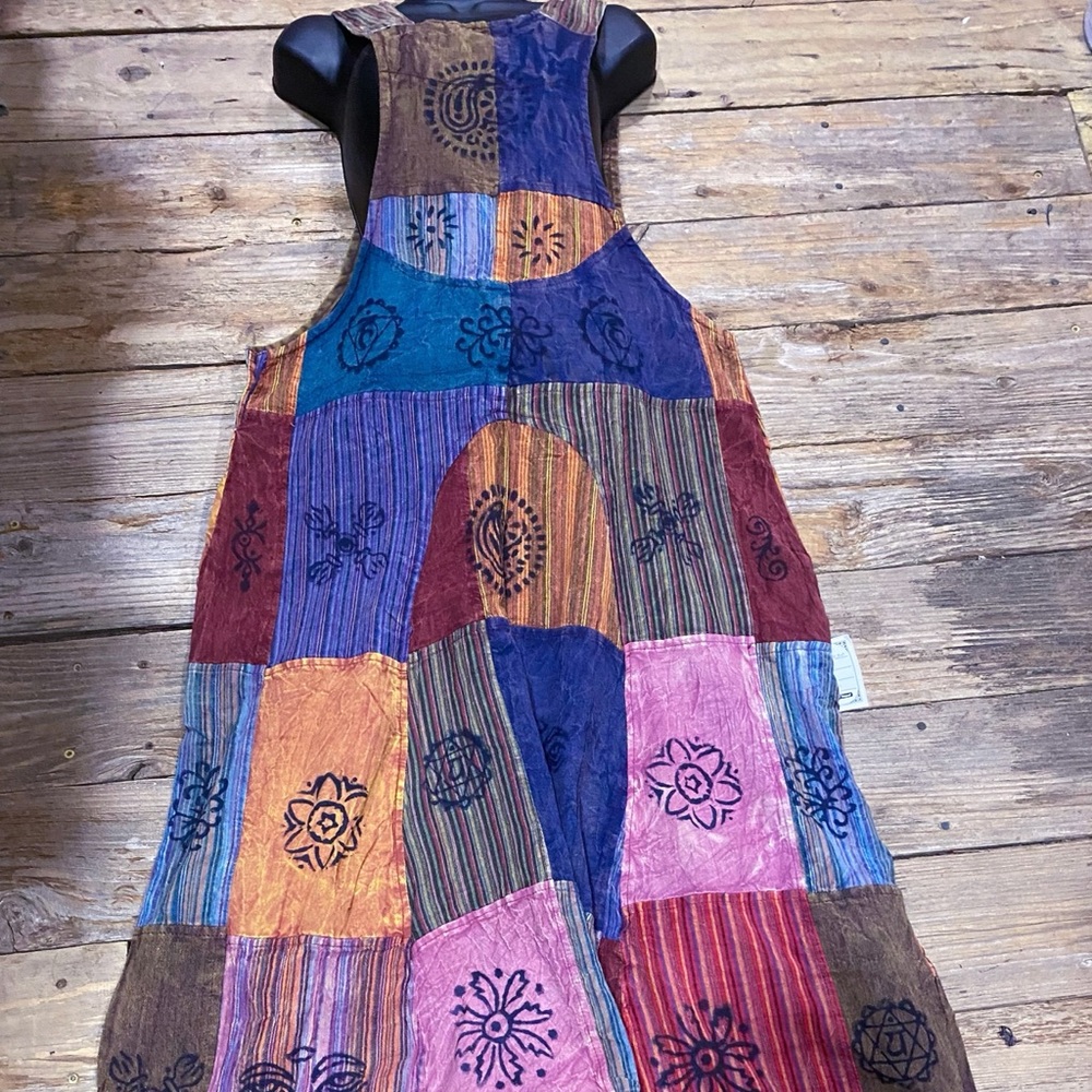 Boho hippie patchwork jumpsuit